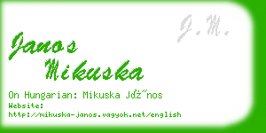 janos mikuska business card